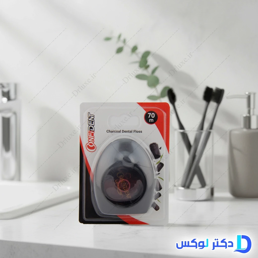 نخ دندان حاوی زغال فعال کانفیدنت 70 متر